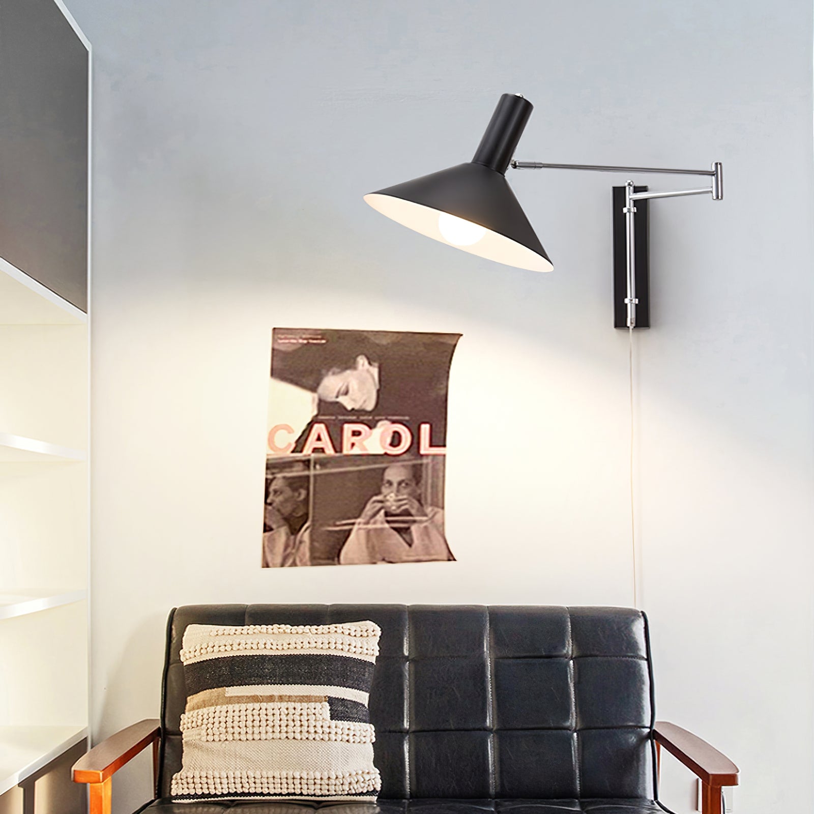 Adjustable Articulated Metal Wall Light, Plug-In