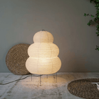 Floor Lamp Rice Paper Shade White Tripod Stand Adjustable Indoor Lighting
