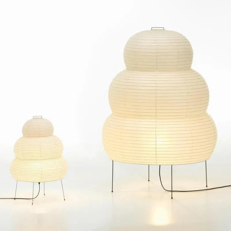 Floor Lamp Rice Paper Shade White Tripod Stand Adjustable Indoor Lighting