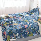 Waldrex: Cotton Blankets with Dinosaur & Forest Print Made of Lightweight Cotton – for Children's Rooms & Living Rooms