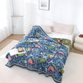 Waldrex: Cotton Blankets with Dinosaur & Forest Print Made of Lightweight Cotton – for Children's Rooms & Living Rooms