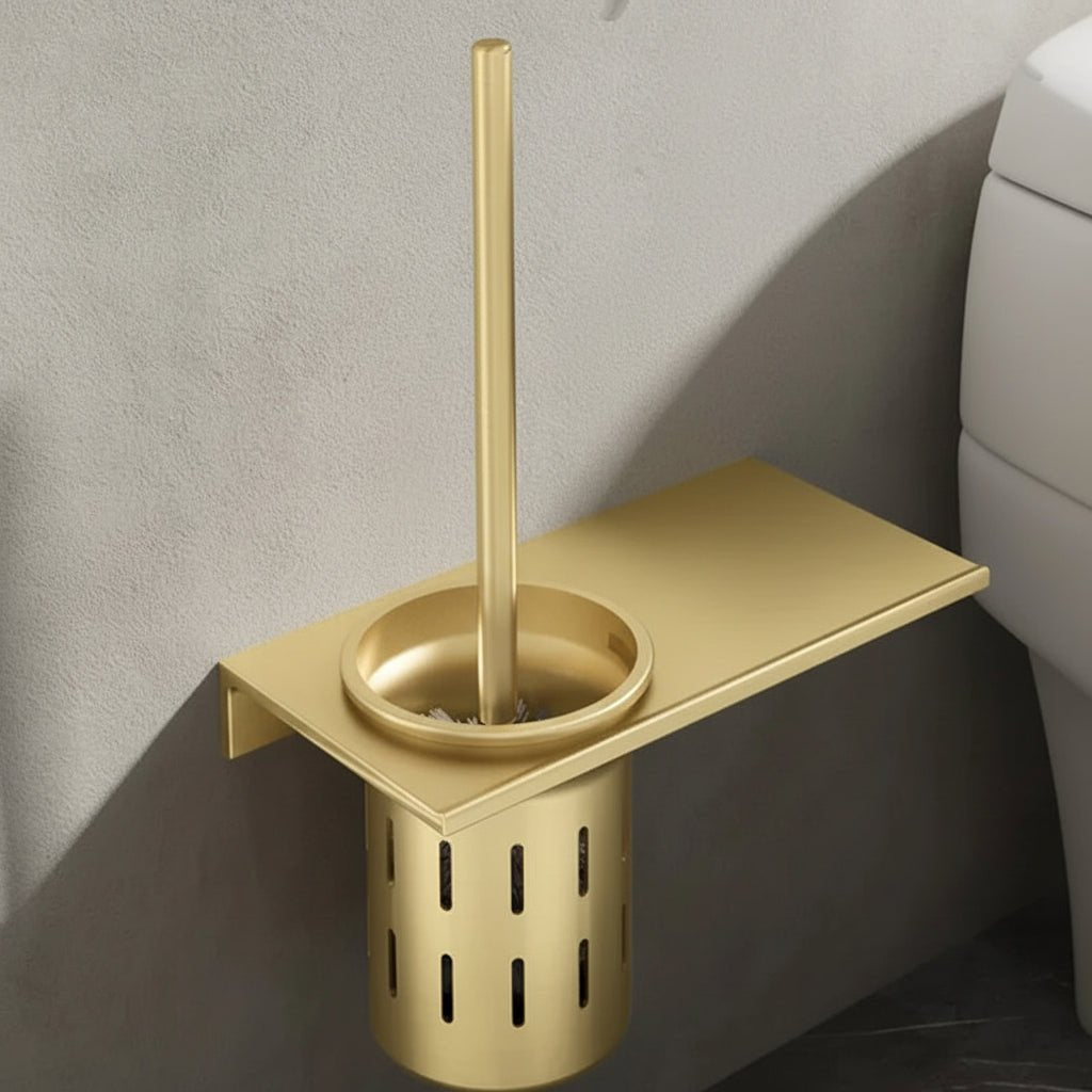 Toilet Brush and Holder Set, Aluminum, Wall Mounted, Multiple Colors