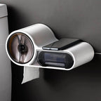 Wall Mounted Tissue Holder, Punch Free, Storage Shelf, Roll Dispenser