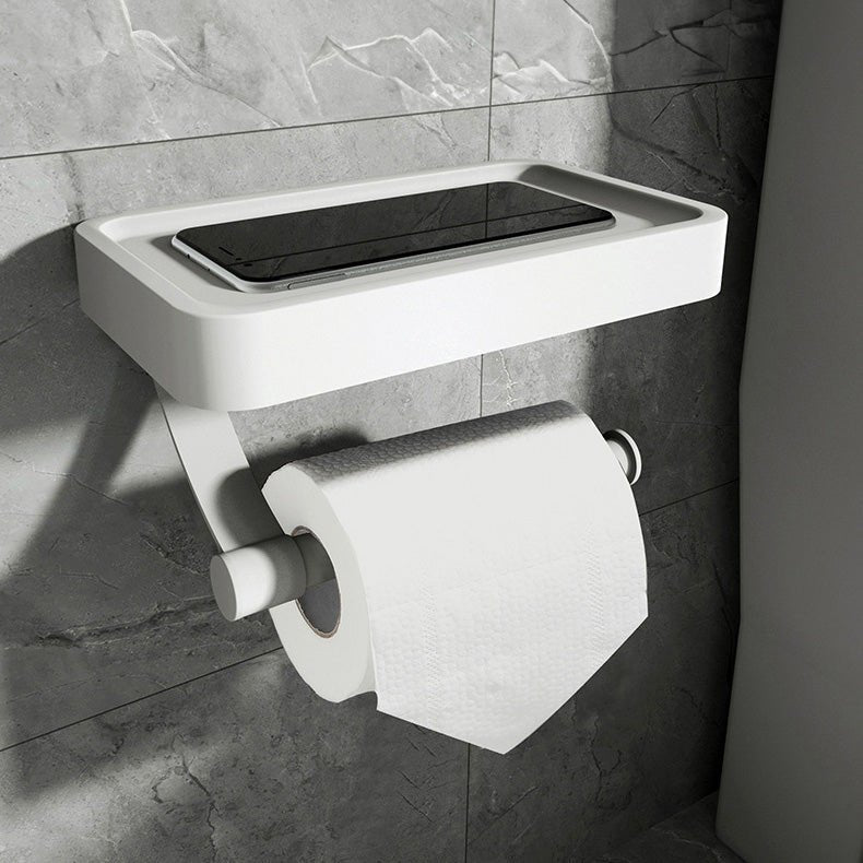 Wall-Mounted Toilet Paper Holder with Storage – Adjustable Space-Saving Bathroom Rack