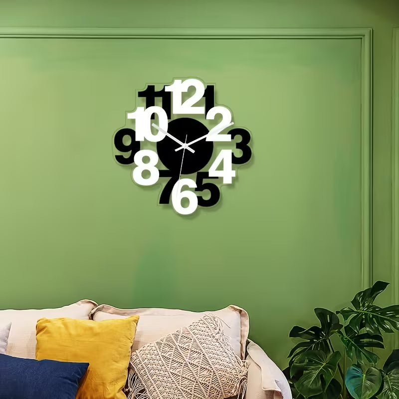 Wall Clock, Acrylic Construction, Silent Sweep Movement, Analog Display