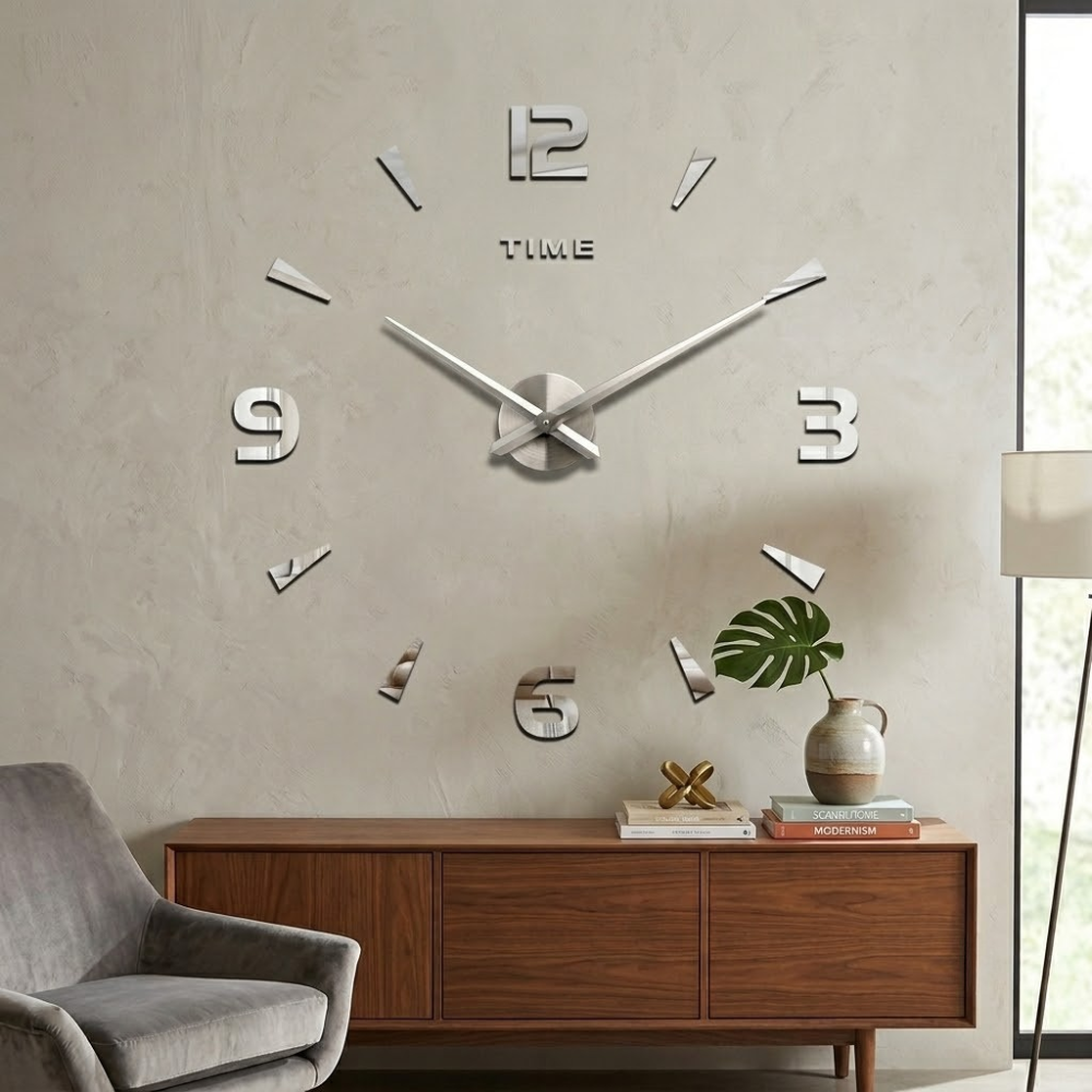 Wall Clock Analog Battery Operated Minimalist Silent Non Ticking Modern Home Living Room Bedroom Office Decor