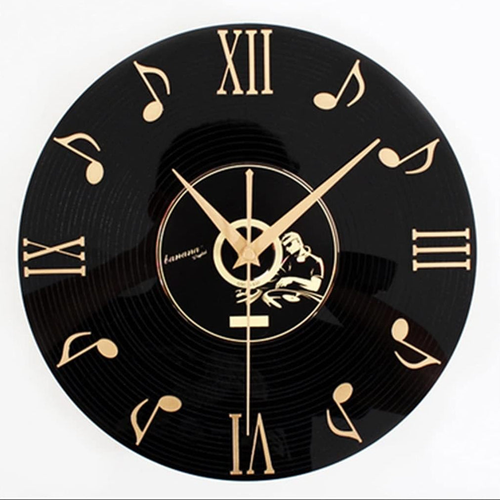 Wall Clock, Quartz Movement, Acrylic Construction, Music Note Dial