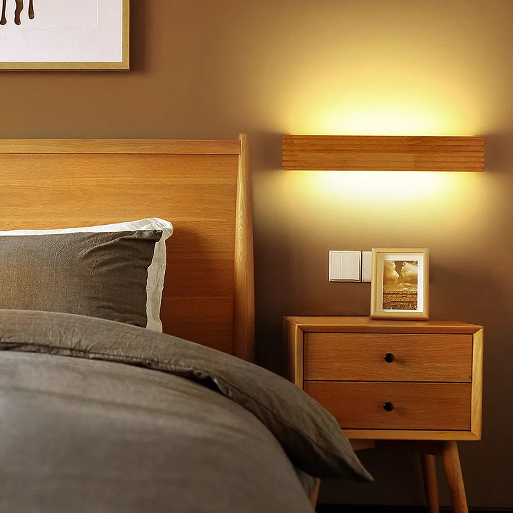 Wall Light Wood and Acrylic E26 E27 Bulb Base 110V 120V Direct Wired