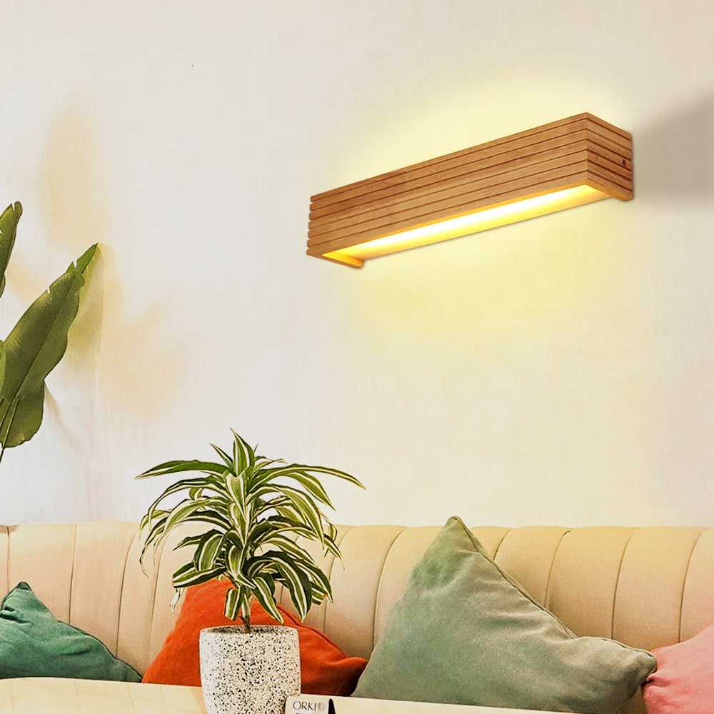 Wall Light Wood and Acrylic E26 E27 Bulb Base 110V 120V Direct Wired