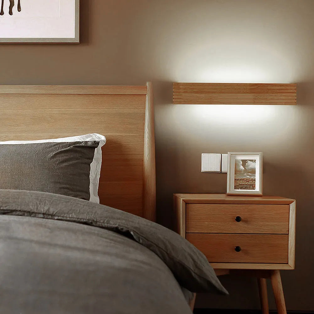 Wall Light Wood and Acrylic E26 E27 Bulb Base 110V 120V Direct Wired