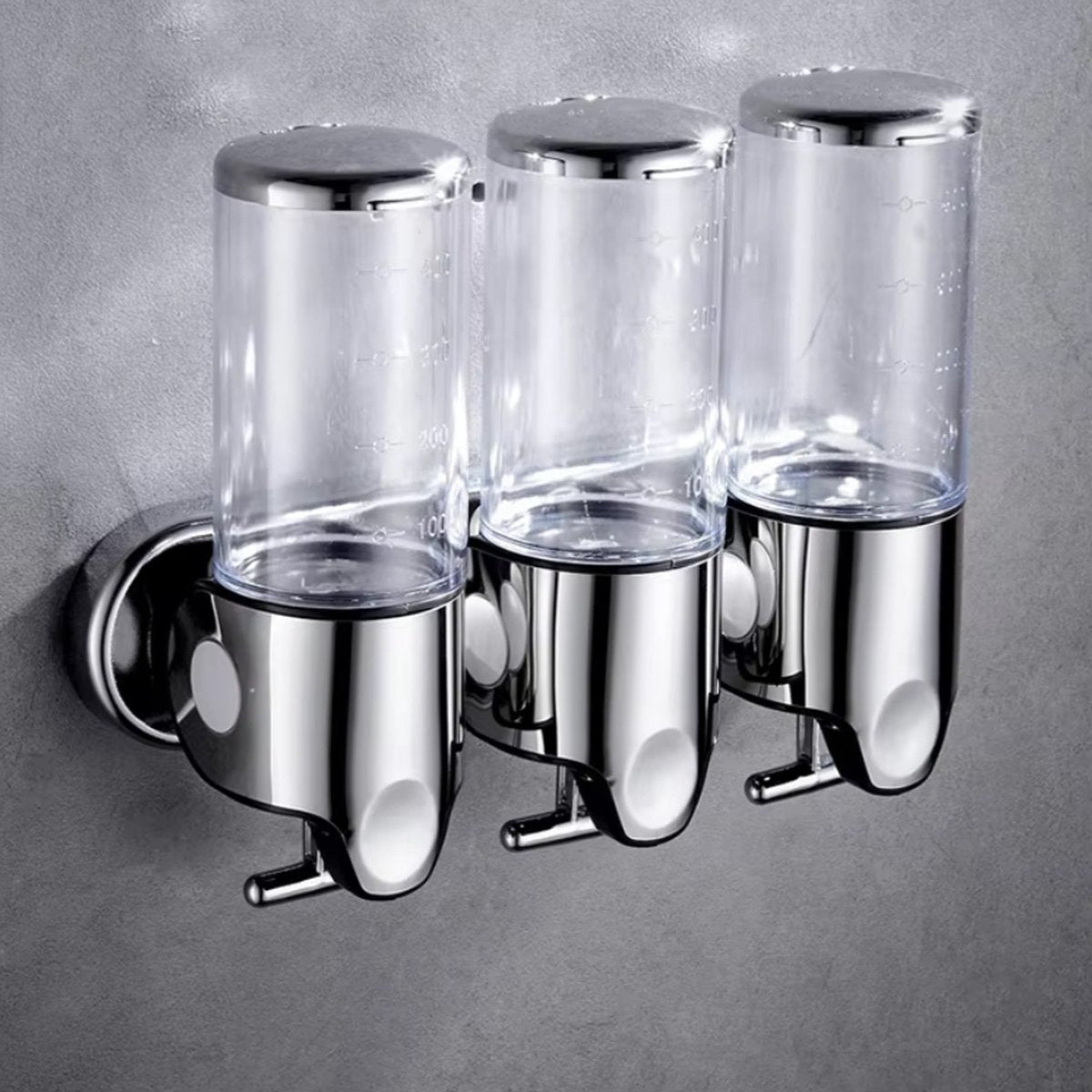 Wall Mounted Soap Dispenser Set - 3 Chamber Hand Soap and Shampoo Storage, Modern Design for Kitchen and Bathroom