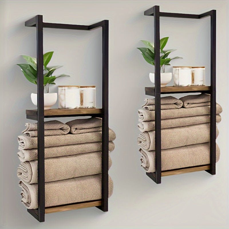 Wall Mounted Bathroom Towel Rack – Durable Iron Towel Holder