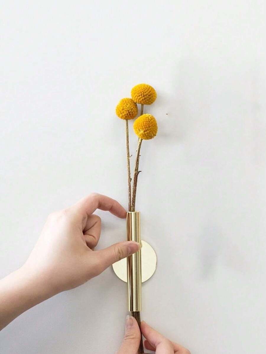 Wall Mounted Flower Tube Vase, Geometric Design, Minimalist Indoor Decor