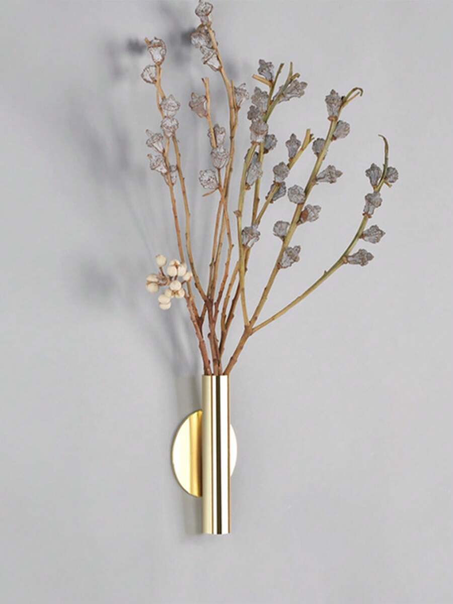 Wall Mounted Flower Tube Vase, Geometric Design, Minimalist Indoor Decor