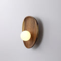 Wall Sconce Wood Glass Walnut Finish IP20 Indoor Decorative Light Fixture