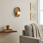 Wall Sconce Wood Glass Walnut Finish IP20 Indoor Decorative Light Fixture