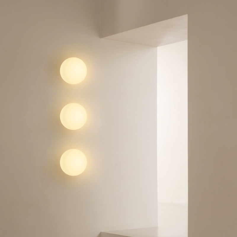 Glass Globe Wall Sconce Aluminum Base LED Compatible Warm White Indoor Light