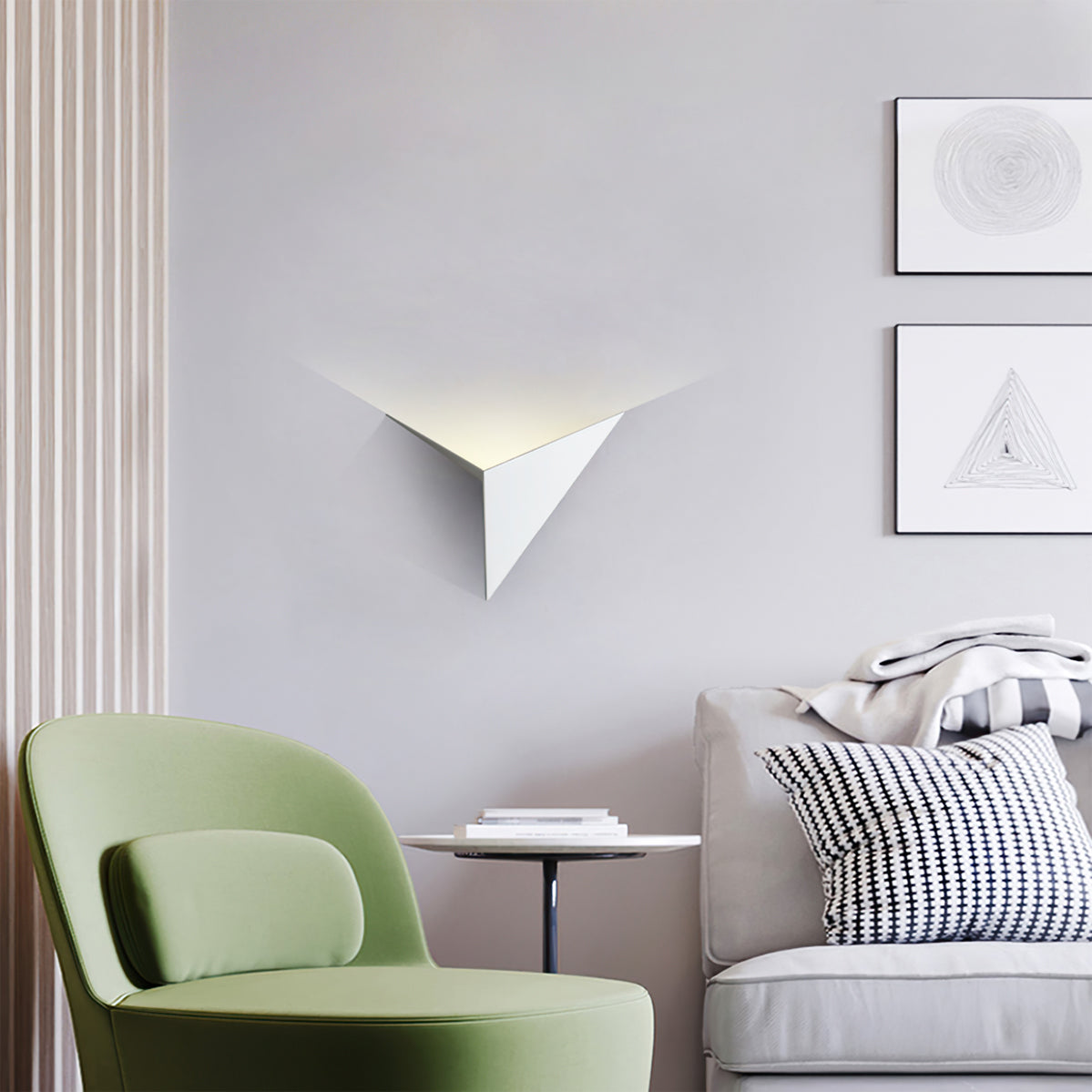 LED Wall Sconce Iron Geometric Triangle 550 Lumens Adjustable Color Temperature Hardwired