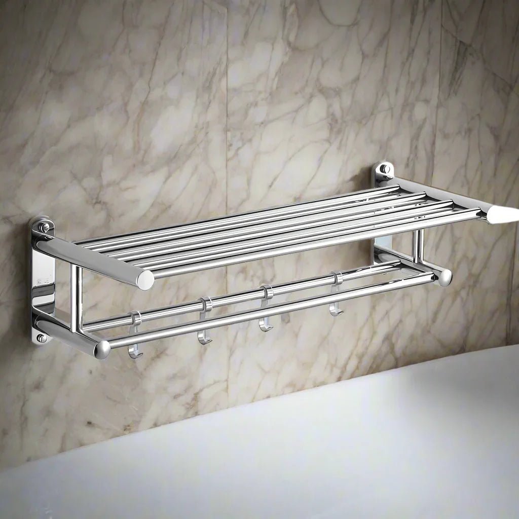 Wall Shelf Floating Metal Silver Wall Mounted