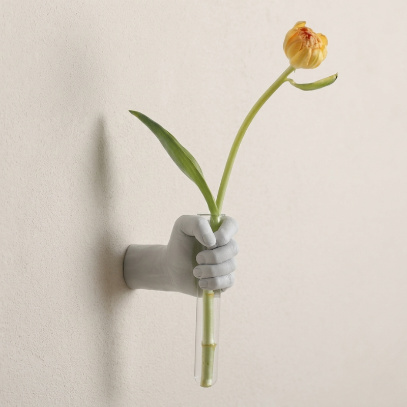 Wall Vase Hand Shape Tube Wall Mounted