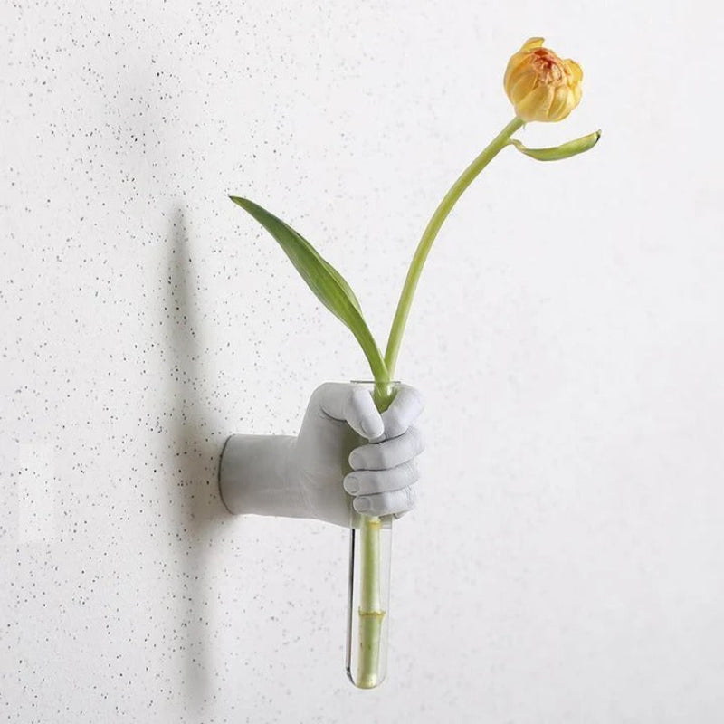 Wall Vase Hand Shape Tube Wall Mounted