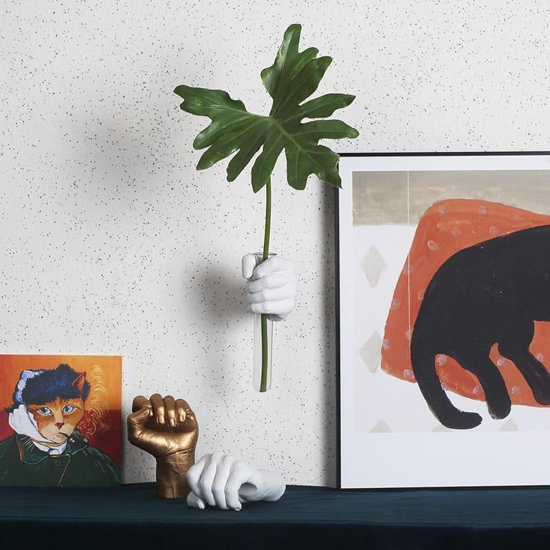 Wall Vase Hand Shape Tube Wall Mounted