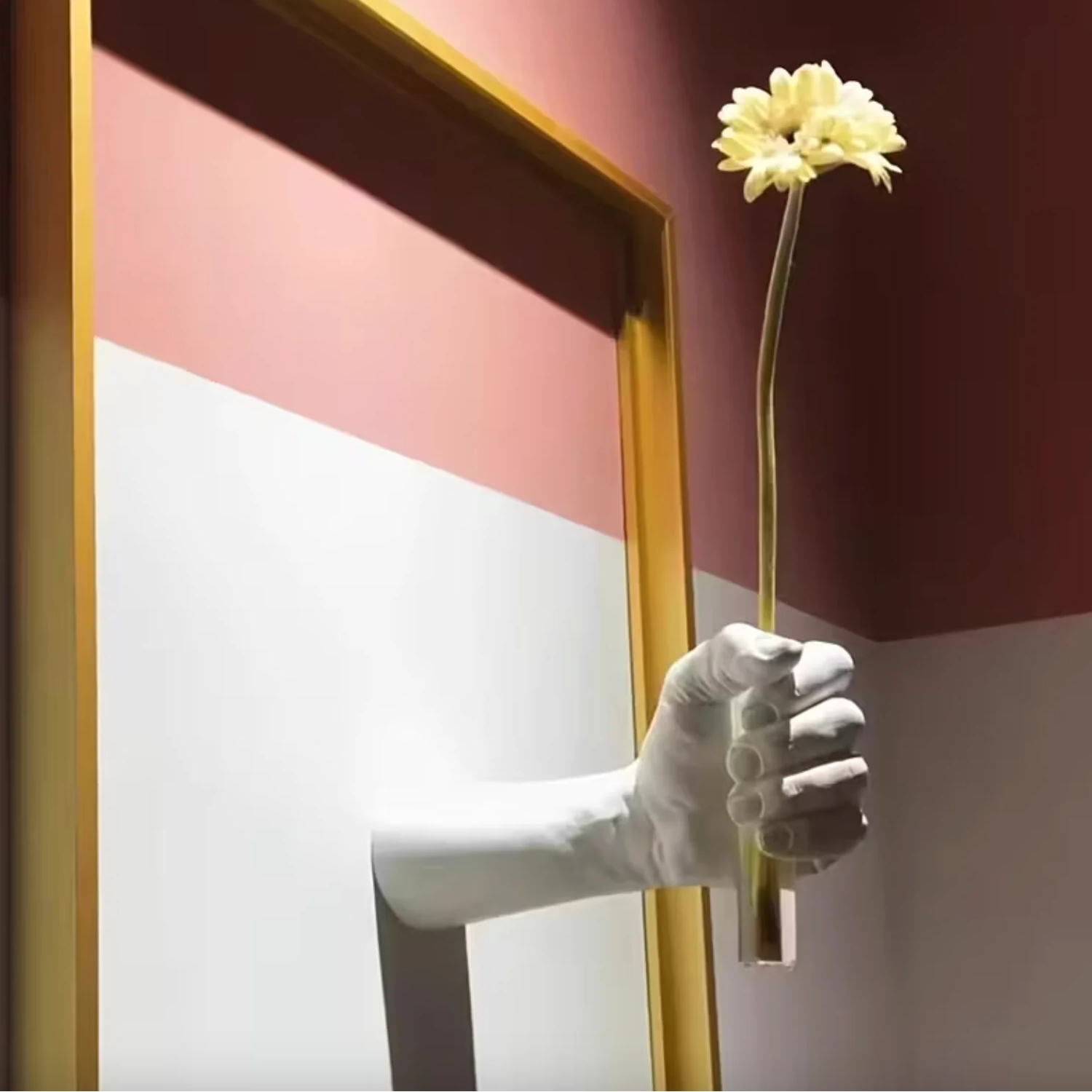 Wall Vase Hand Shape Tube Wall Mounted