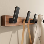 WalnutArm: Wall-Mounted Coat Rack – Stylish Wooden Hooks with Black Metal, Decorative & Durable for Hallway & Bedroom