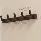 WalnutArm: Wall-Mounted Coat Rack – Stylish Wooden Hooks with Black Metal, Decorative & Durable for Hallway & Bedroom