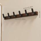 WalnutArm: Wall-Mounted Coat Rack – Stylish Wooden Hooks with Black Metal, Decorative & Durable for Hallway & Bedroom