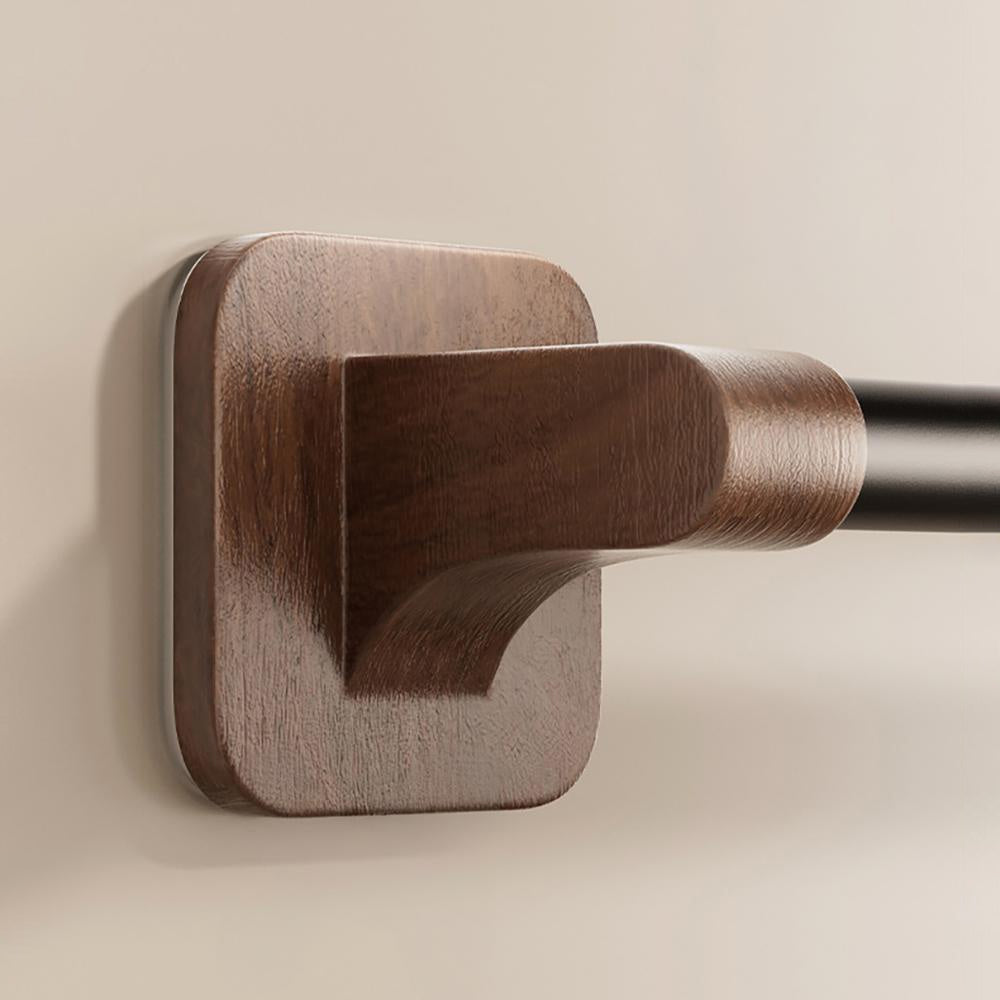 WalnutStyle: Towel Holder Bathroom – Elegant Aluminum Holder in Wood Look, Space-Saving & Decorative Without Drilling