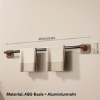 WalnutStyle: Towel Holder Bathroom – Elegant Aluminum Holder in Wood Look, Space-Saving & Decorative Without Drilling