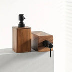 Hand Soap Dispenser, Walnut Wood, Countertop Mounting, Pump Liquid Output