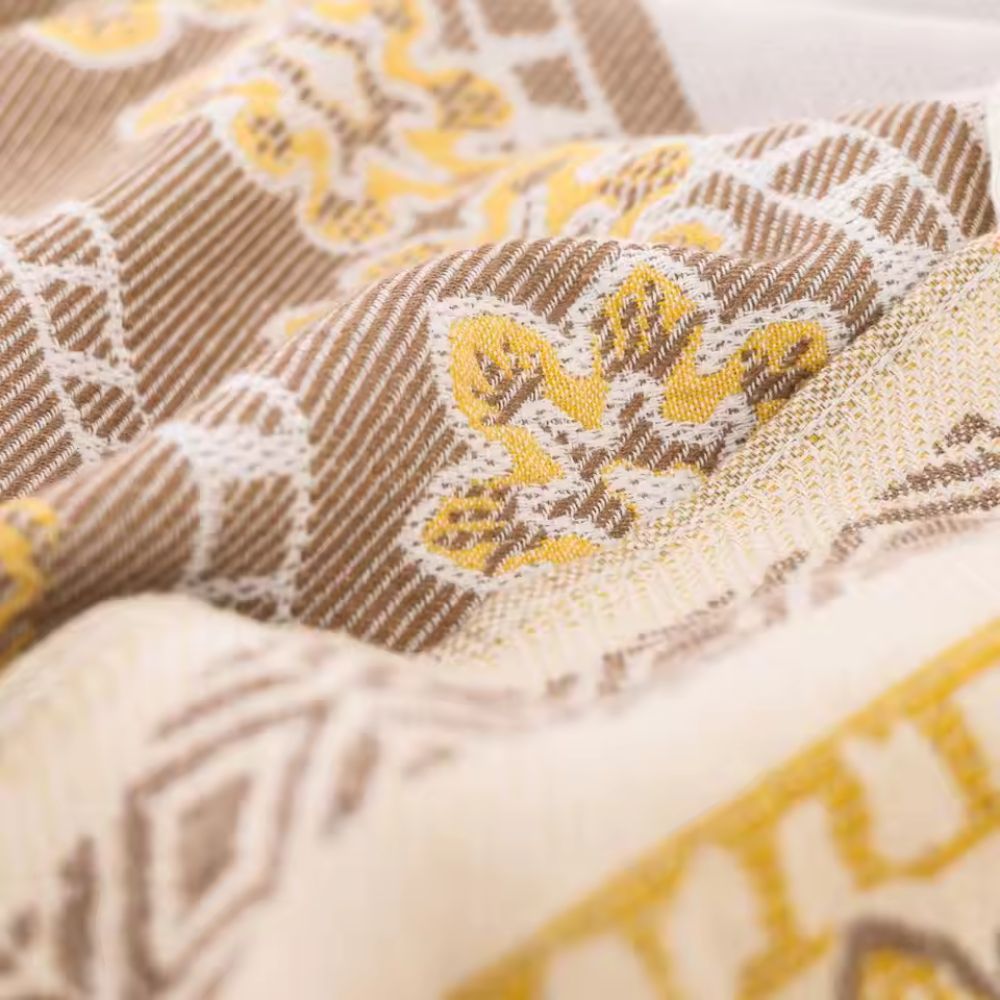 WandernBoho: Stylish Cotton Blanket with Geometric Pattern & Boho Look – for Living & Sleeping Areas
