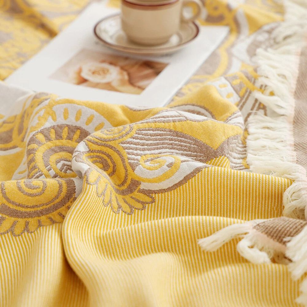 WandernBoho: Stylish Cotton Blanket with Geometric Pattern & Boho Look – for Living & Sleeping Areas