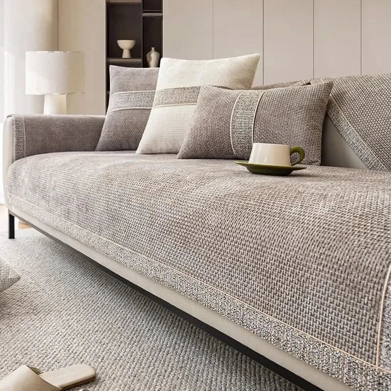 Sofa Cover Cotton Linen Blend Waterproof Anti Slip Multiple Sizes