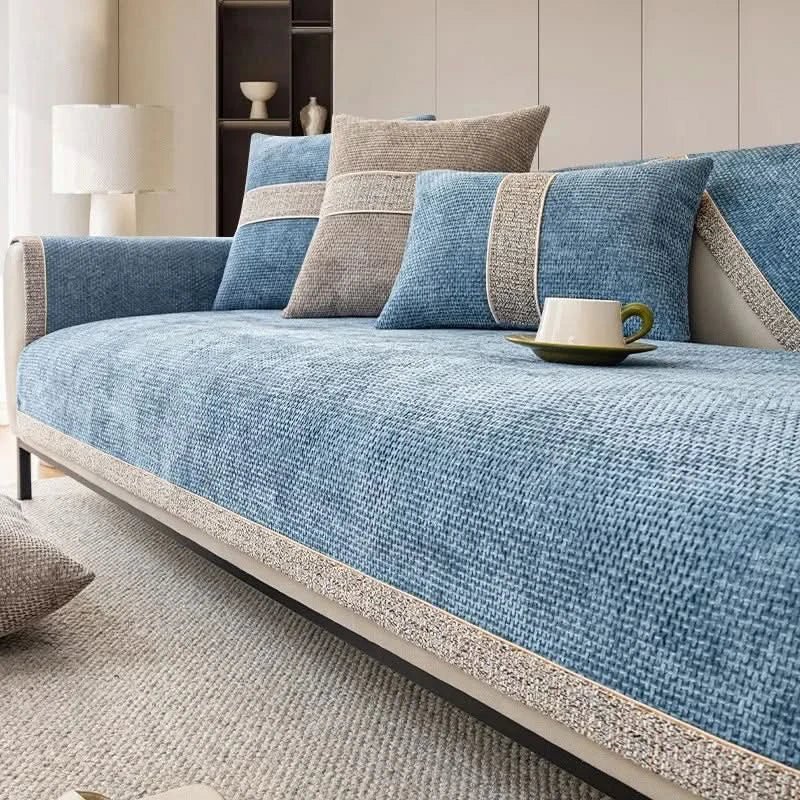 Sofa Cover Cotton Linen Blend Waterproof Anti Slip Multiple Sizes