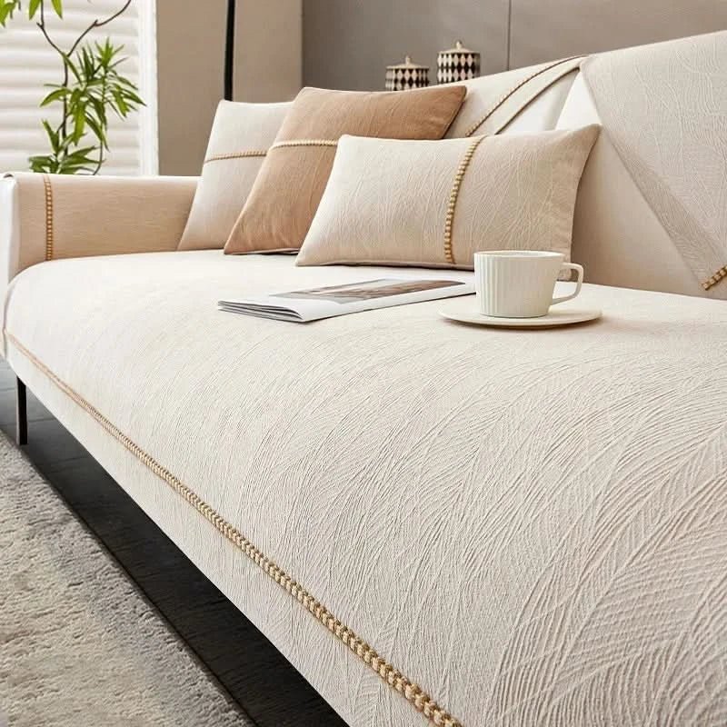 Sofa Cover Cotton Linen Blend Waterproof Anti Slip Multiple Sizes