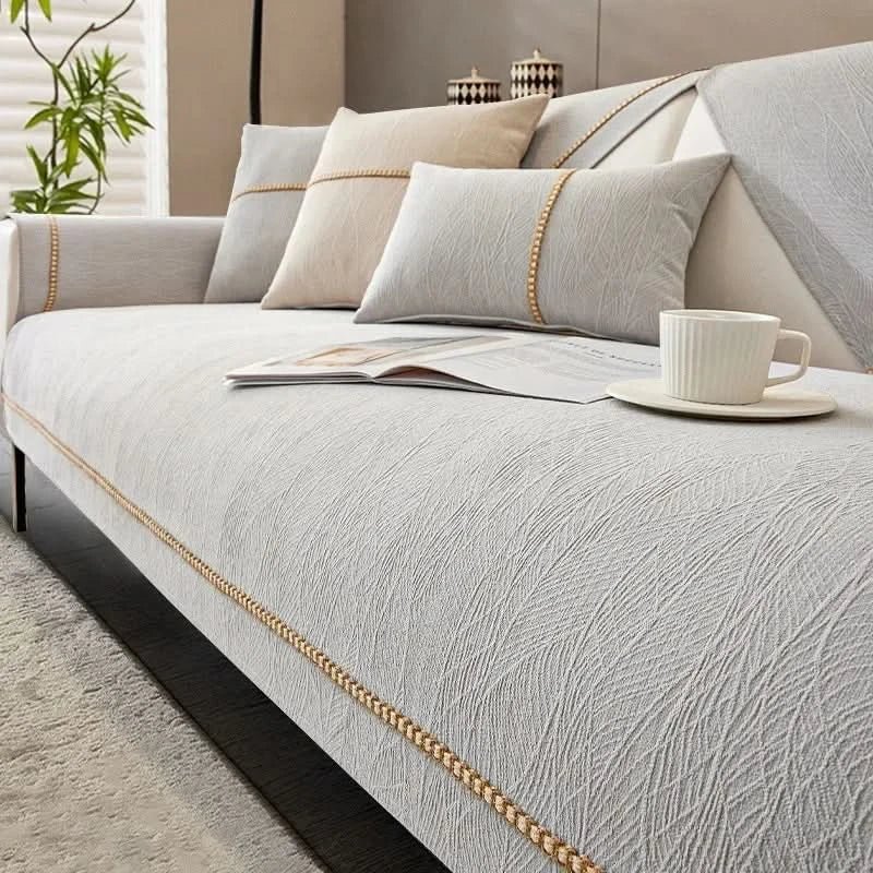 Sofa Cover Cotton Linen Blend Waterproof Anti Slip Multiple Sizes