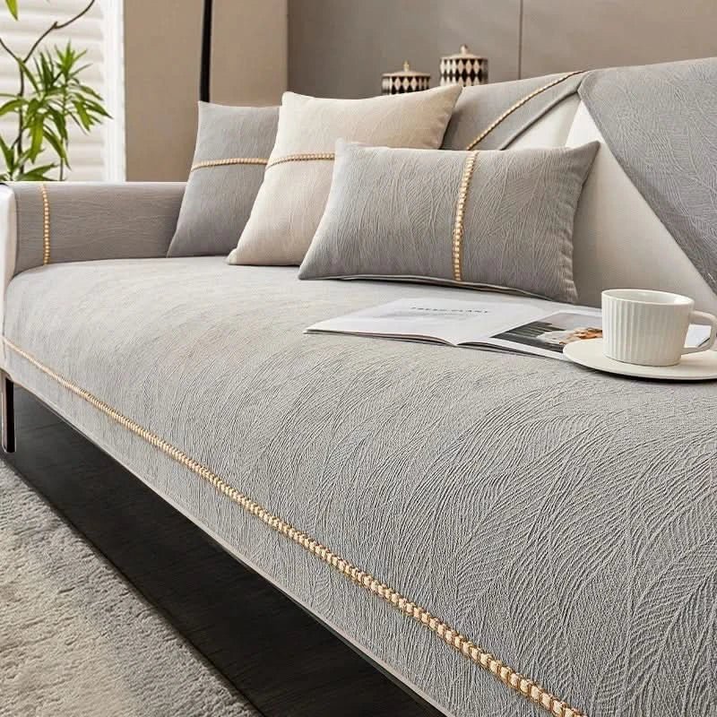 Sofa Cover Cotton Linen Blend Waterproof Anti Slip Multiple Sizes
