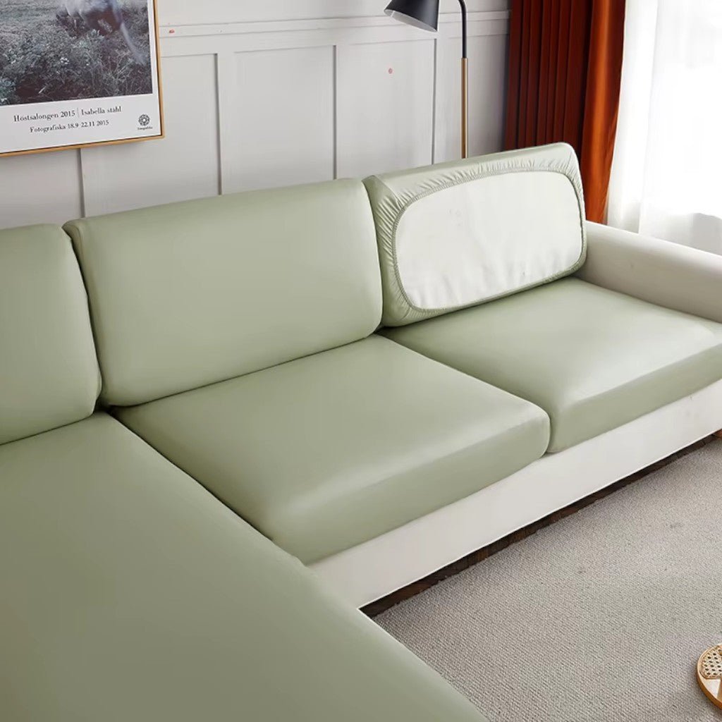 Sofa Cushion Cover Waterproof PU Leather Stretch, Easy Clean