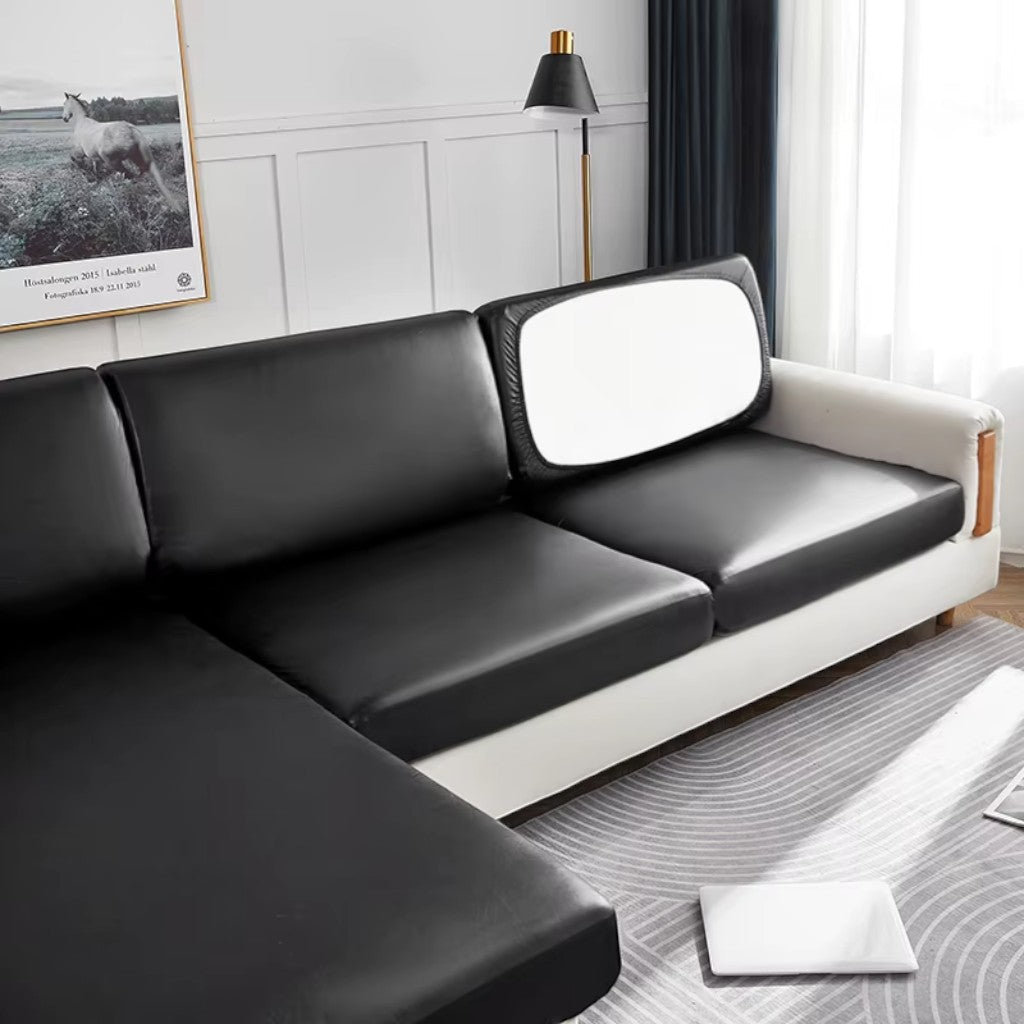 Sofa Cushion Cover Waterproof PU Leather Stretch, Easy Clean