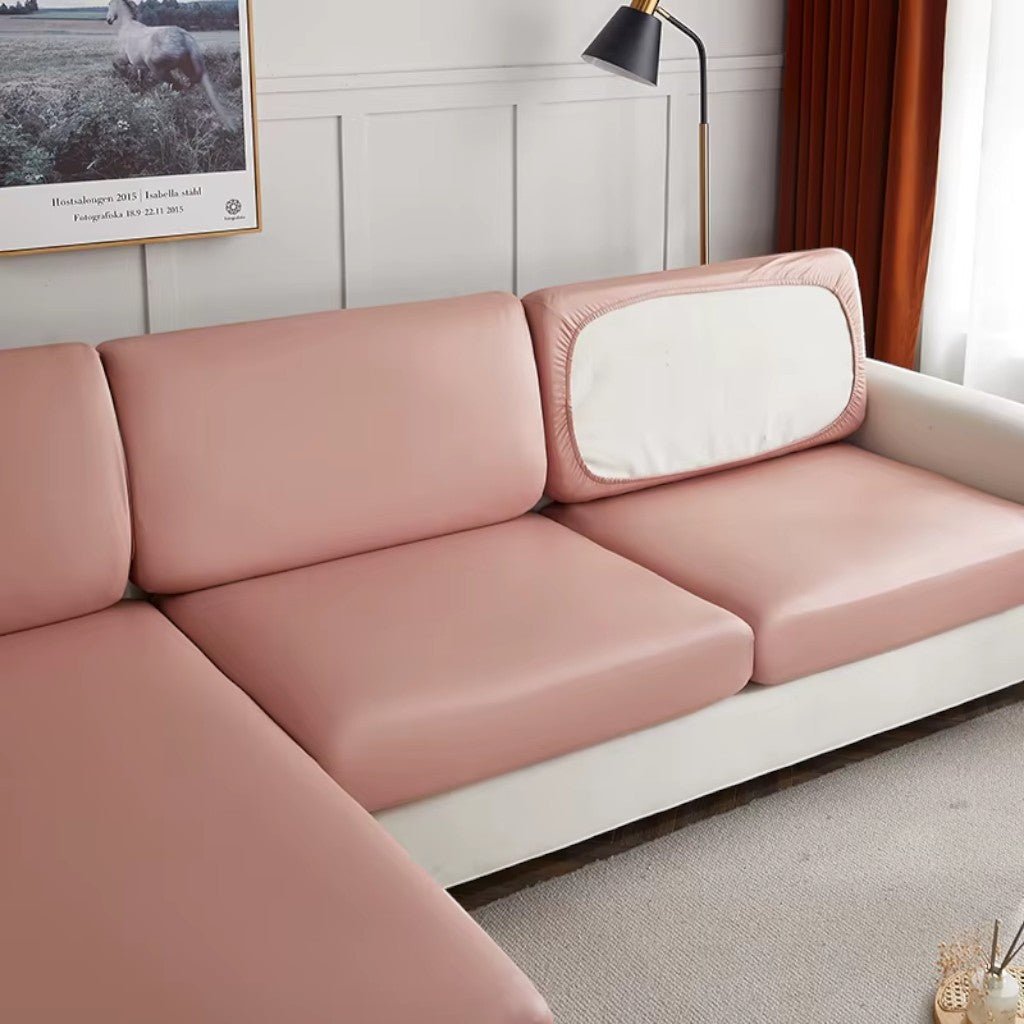 Sofa Cushion Cover Waterproof PU Leather Stretch, Easy Clean