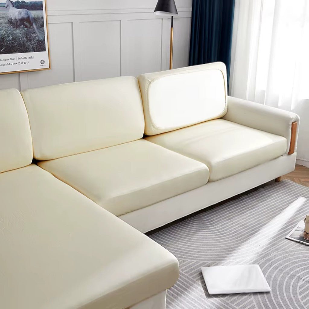 Sofa Cushion Cover Waterproof PU Leather Stretch, Easy Clean