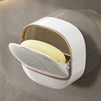 Wall Mounted Soap Dish with Draining Box Waterproof Bathroom Organizer