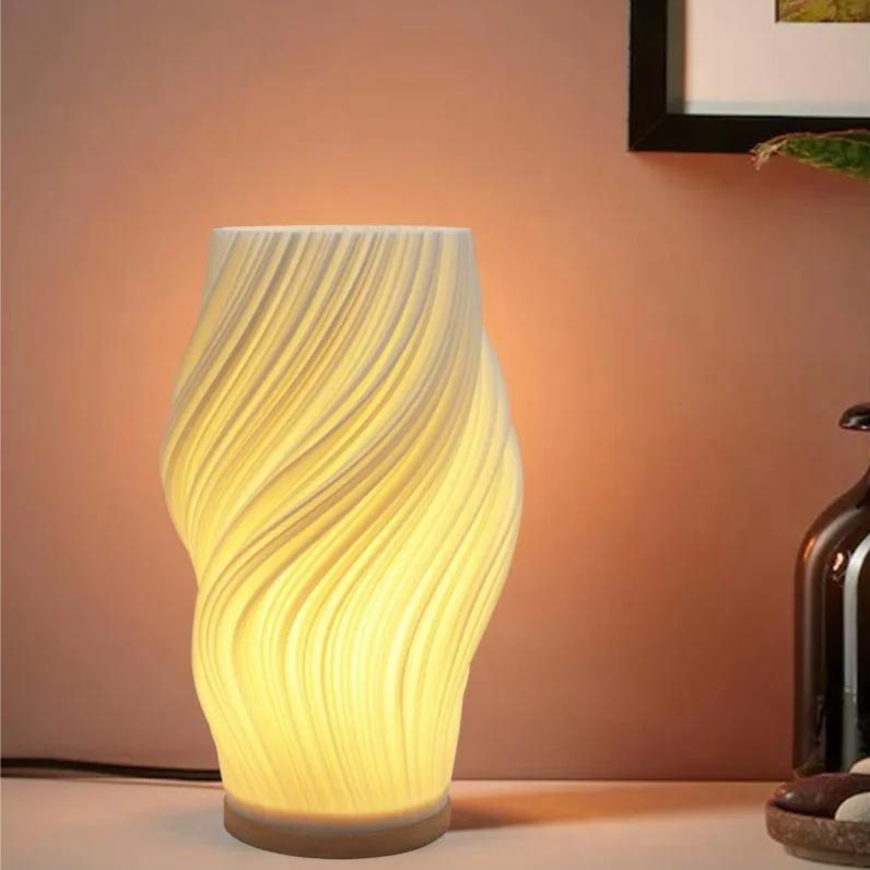 WaveLume: Modern Table Lamp with Wave Design – Elegant LED Lamp for Living Room & Bedroom
