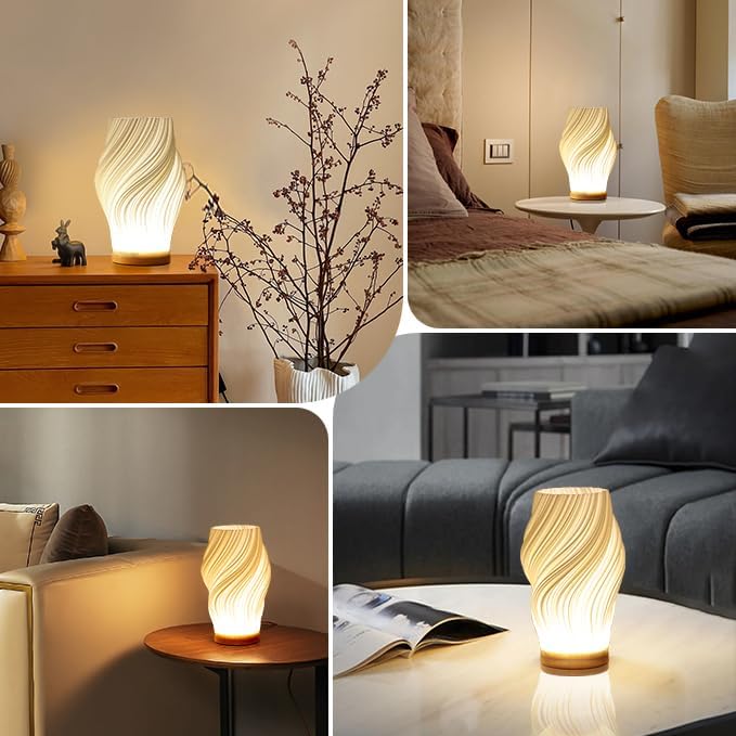 WaveLume: Modern Table Lamp with Wave Design – Elegant LED Lamp for Living Room & Bedroom