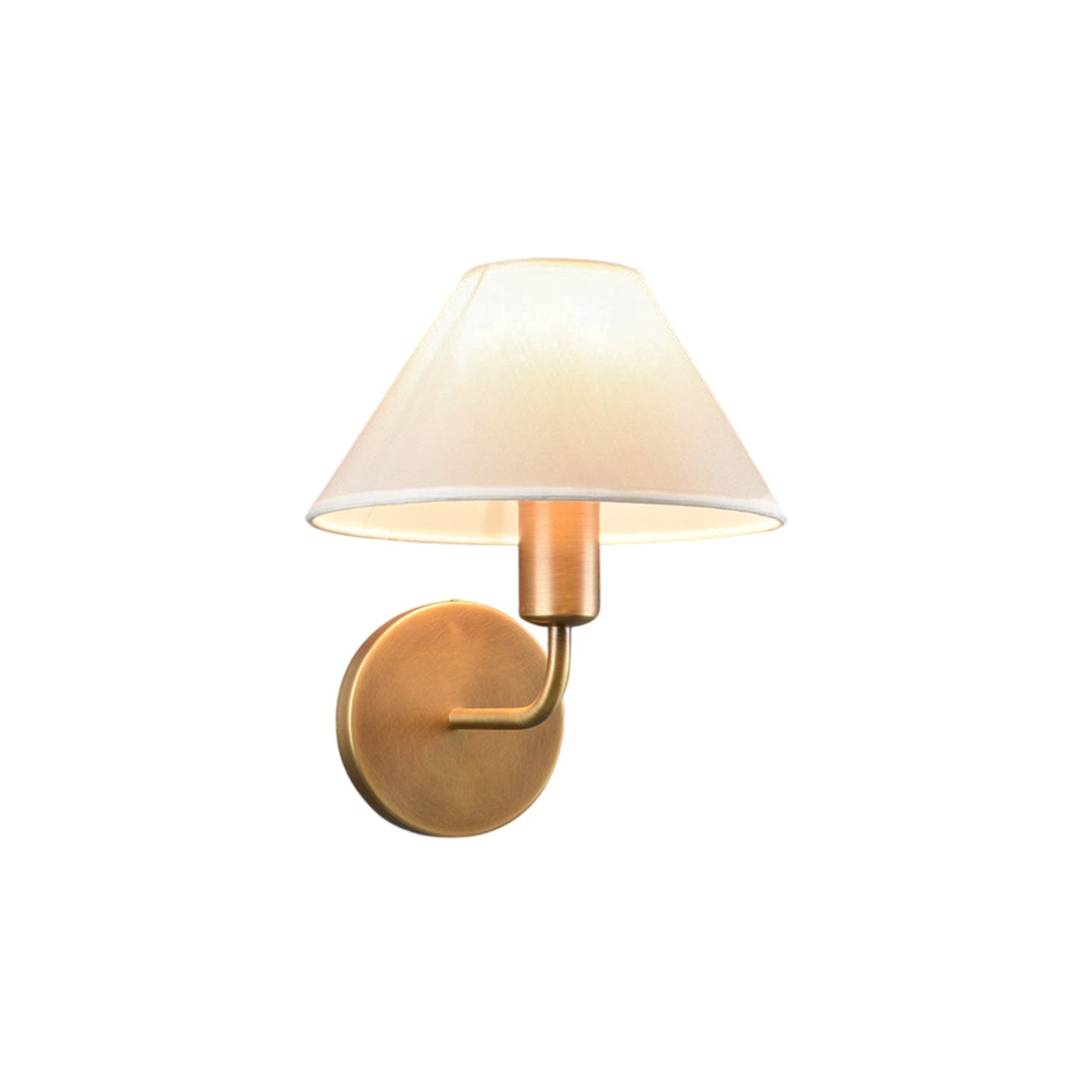 Brass Gooseneck Wall Sconce with Flared Linen Shade