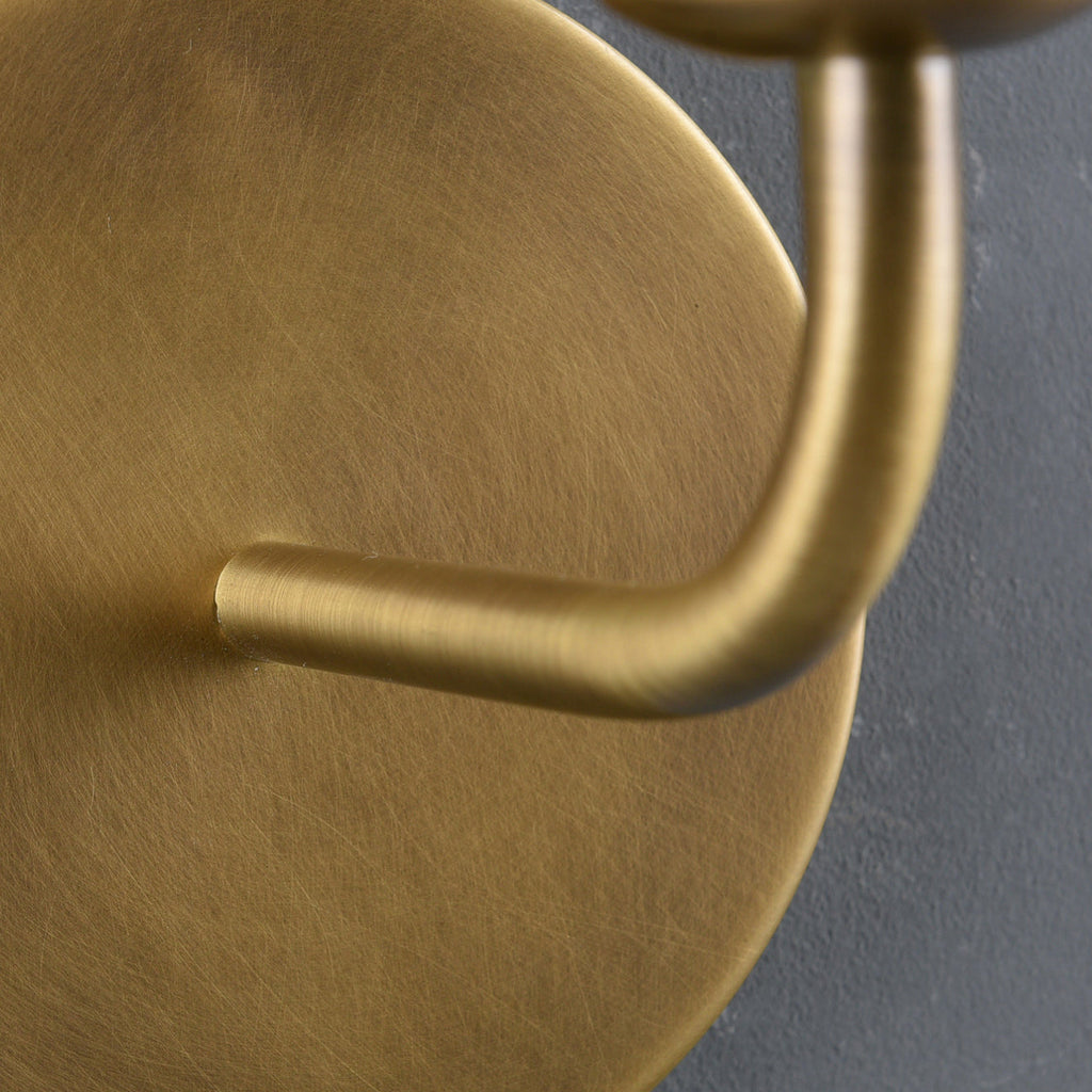 Brass Gooseneck Wall Sconce with Flared Linen Shade