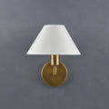 Brass Gooseneck Wall Sconce with Flared Linen Shade